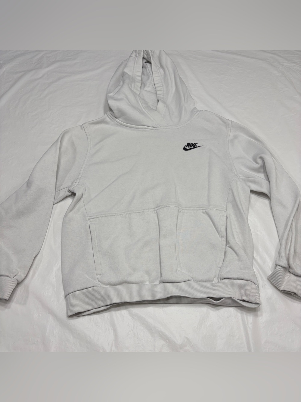 Nike White Pullover Hoodie Sweatshirt Measures Youth Large